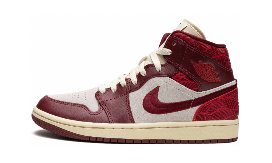 Air Jordan 1 Mid SE Tiki Leaf Team Red