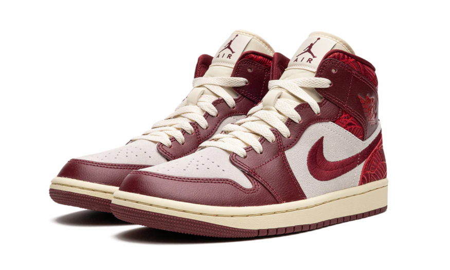 Air Jordan 1 Mid SE Tiki Leaf Team Red